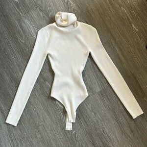 Abercrombie cream turtleneck bodysuit